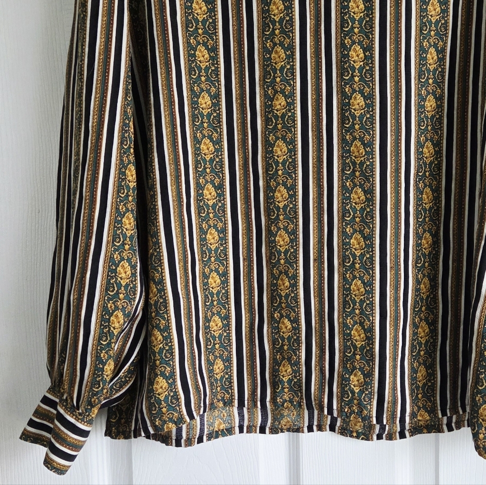 Vintage!!! Talbots ✨️ Silk Long Sleeve Women's Blouse Size 14 - Picture 7 of 12